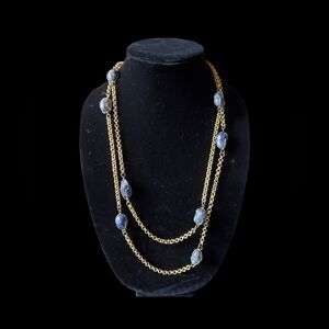 Women's  gold chain and stone necklace